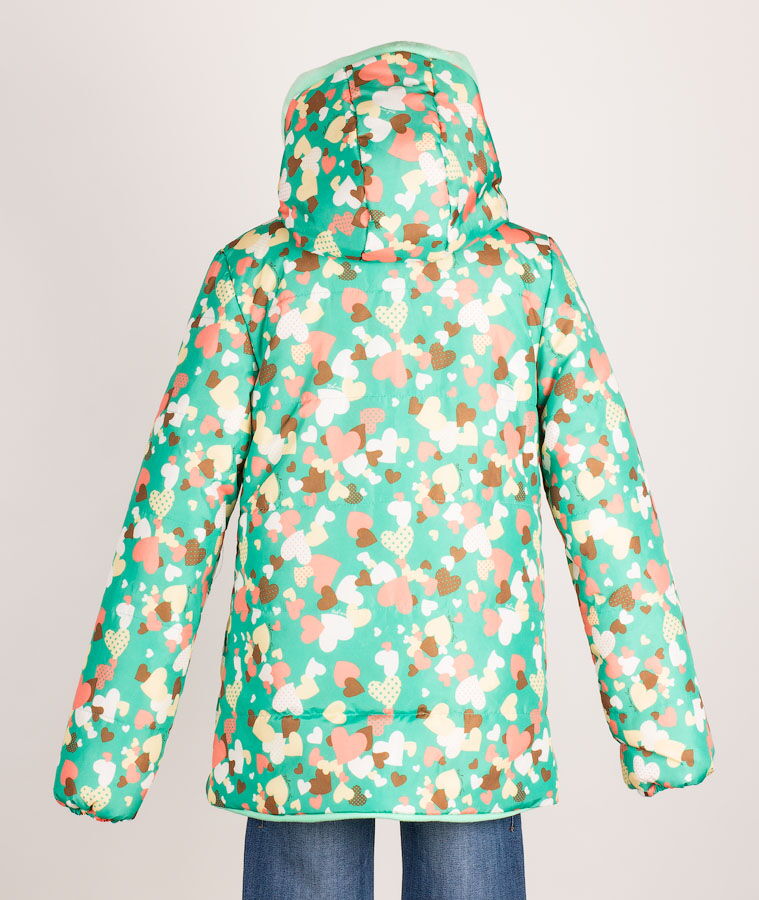 Куртка зимняя для девочки Одягайко зеленая 2791 - фотография