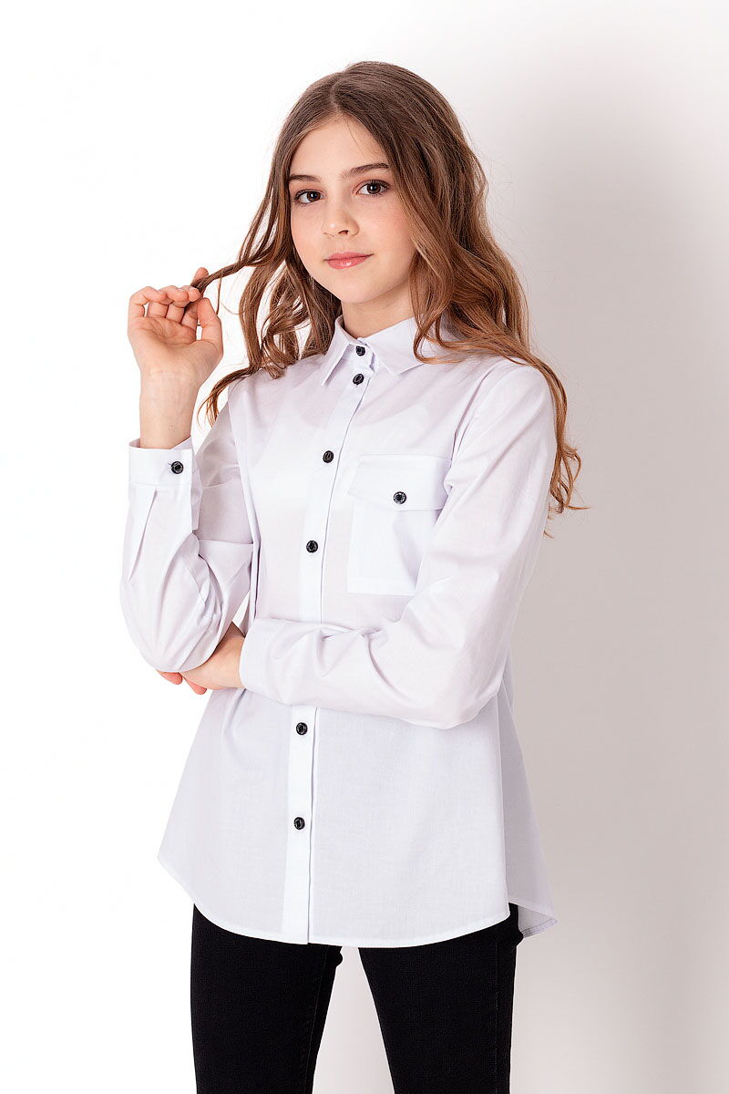 Рубашка для девочки Mevis белая 3824-01 - цена