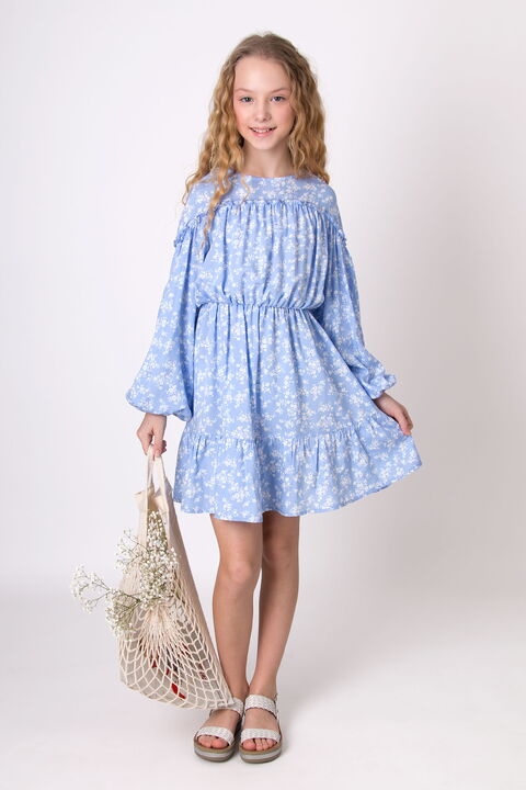 Платье для девочки Mevis Цветочки голубое 4991-03 - цена
