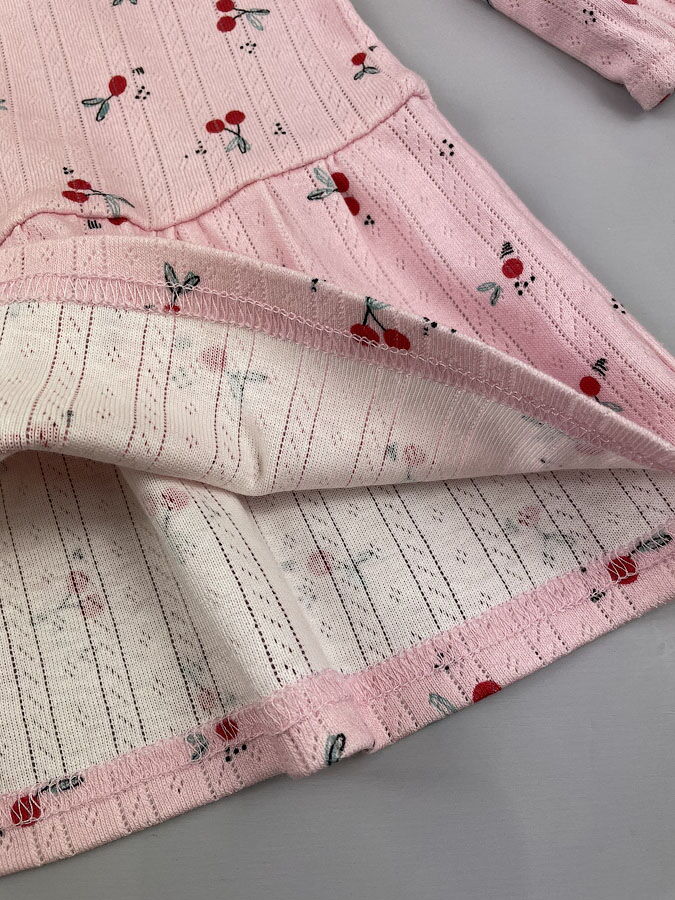 Трикотажное платье для девочки Mevis розовое 4012-02 - фотография