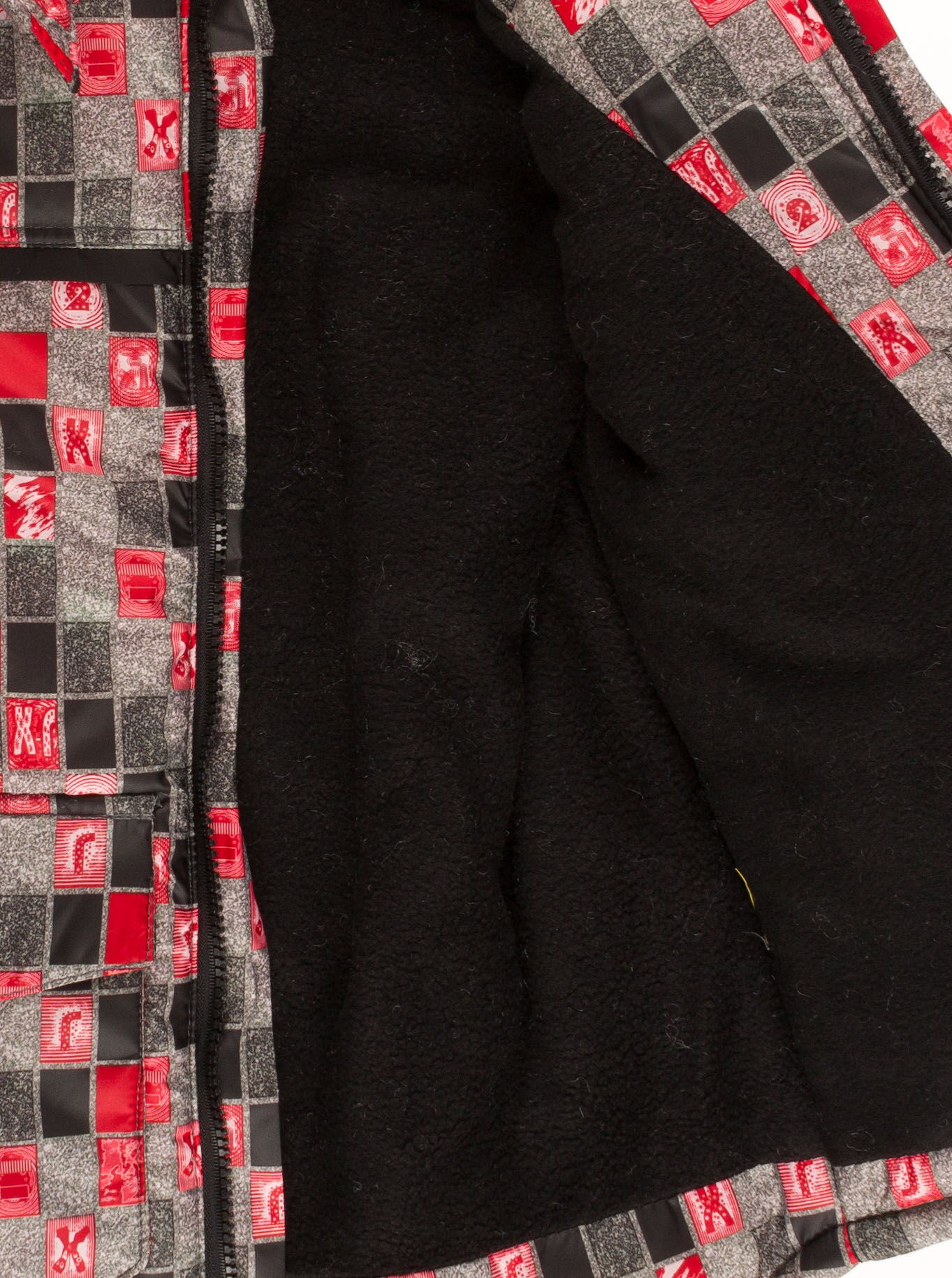 Комбинезон зимний раздельный для мальчика (куртка+штаны) Одягайко красный квадрат 20088+01241О - фотография