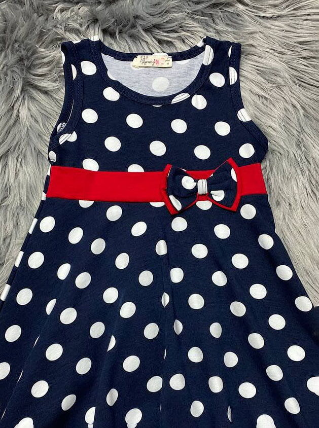 Сарафан для девочки Barmy Горошек темно-синий 0788 - Киев
