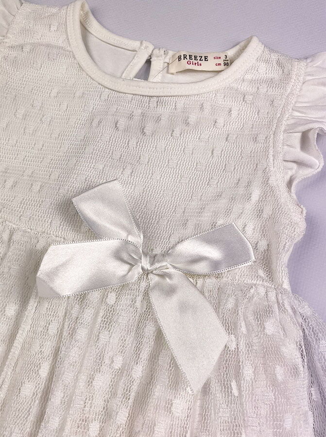 Нарядное платье для девочки Breeze молочное 15877 - фотография