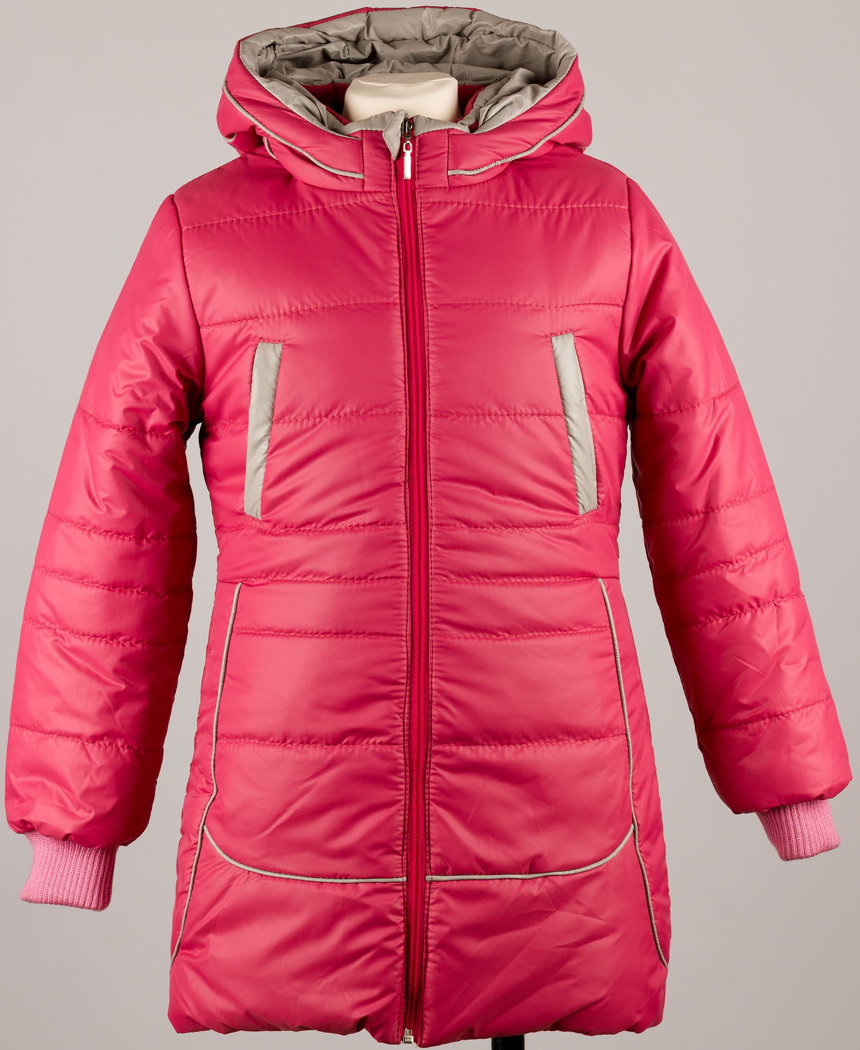 Куртка удлиненная для девочки Одягайко розовая 2513 - размеры