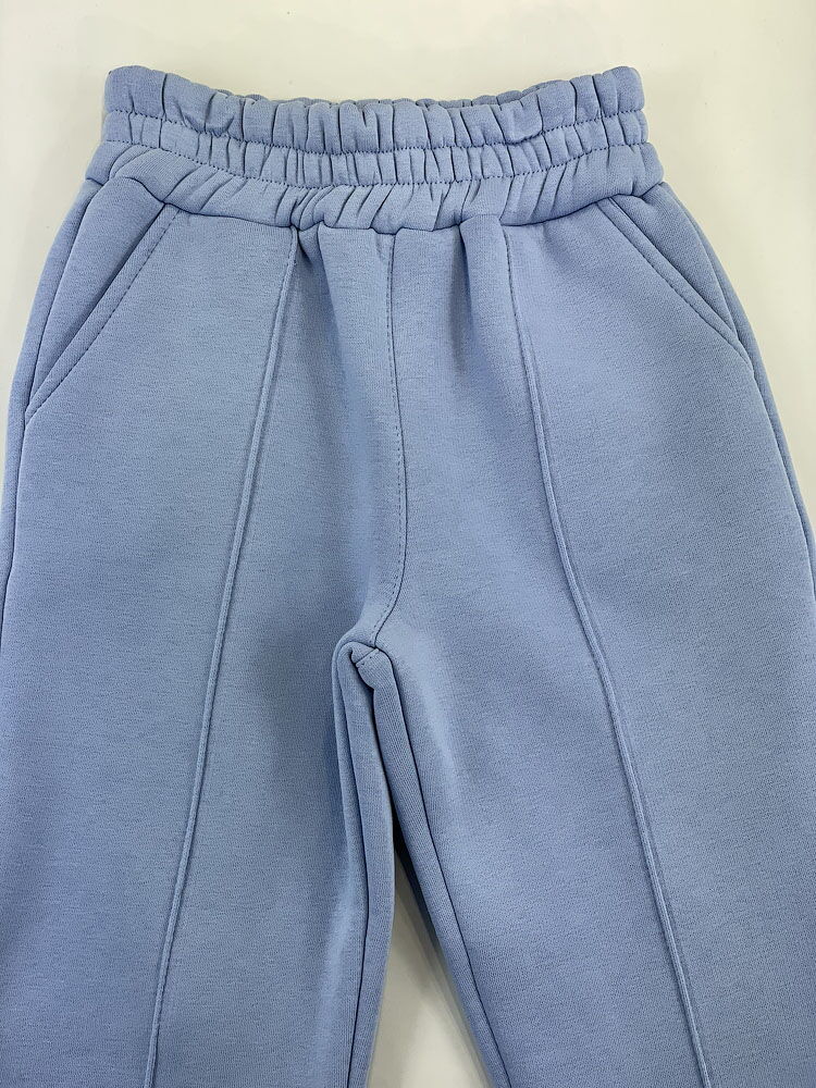 Утепленный спортивный костюм для девочки голубой джинс 2708-01 - фотография