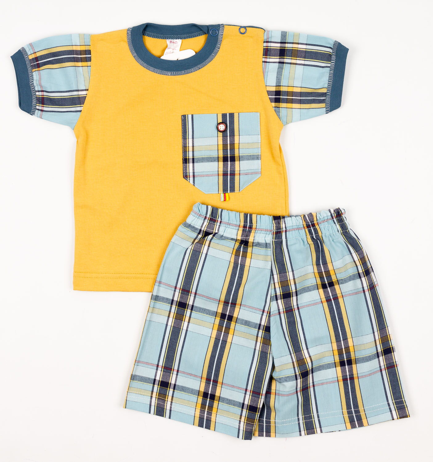 Комплект для мальчика (футболка+шорты) Денди горчичный 916 - цена
