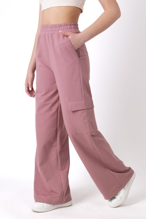 Трикотажные брюки-палаццо для девочки Mevis пыльная роза 4600-01 - цена