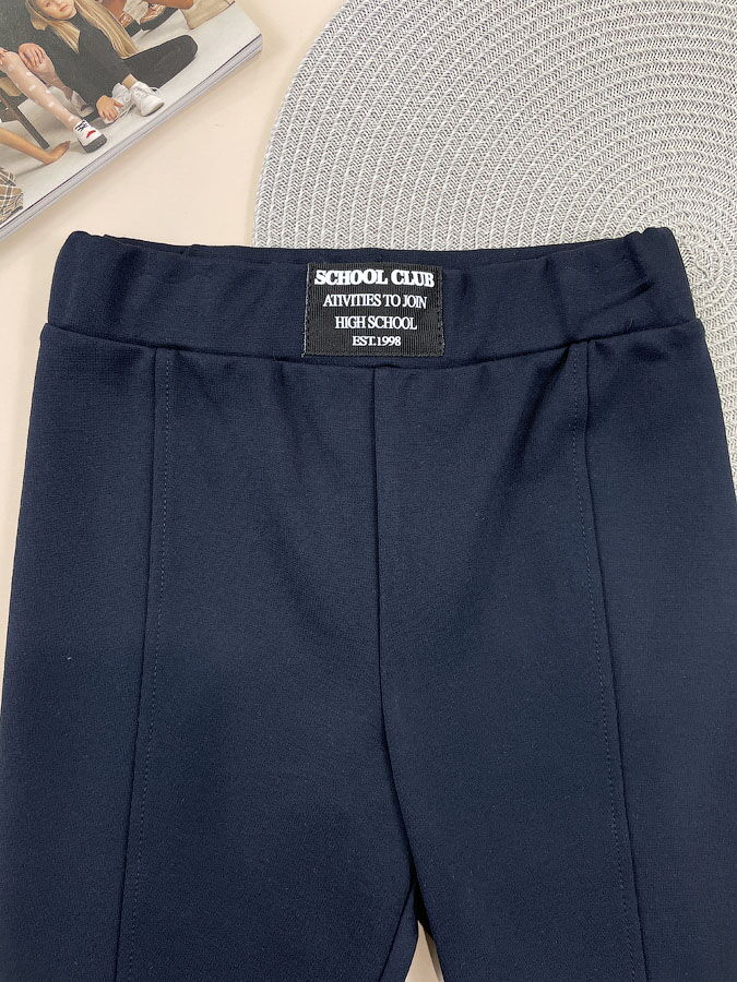 Школьные брючки-лосины для девочки Mevis синие 4998-02 - фото