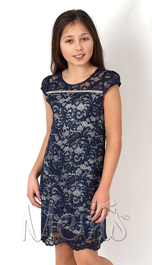 Нарядное платье для девочки Mevis синее 2782-02 - цена