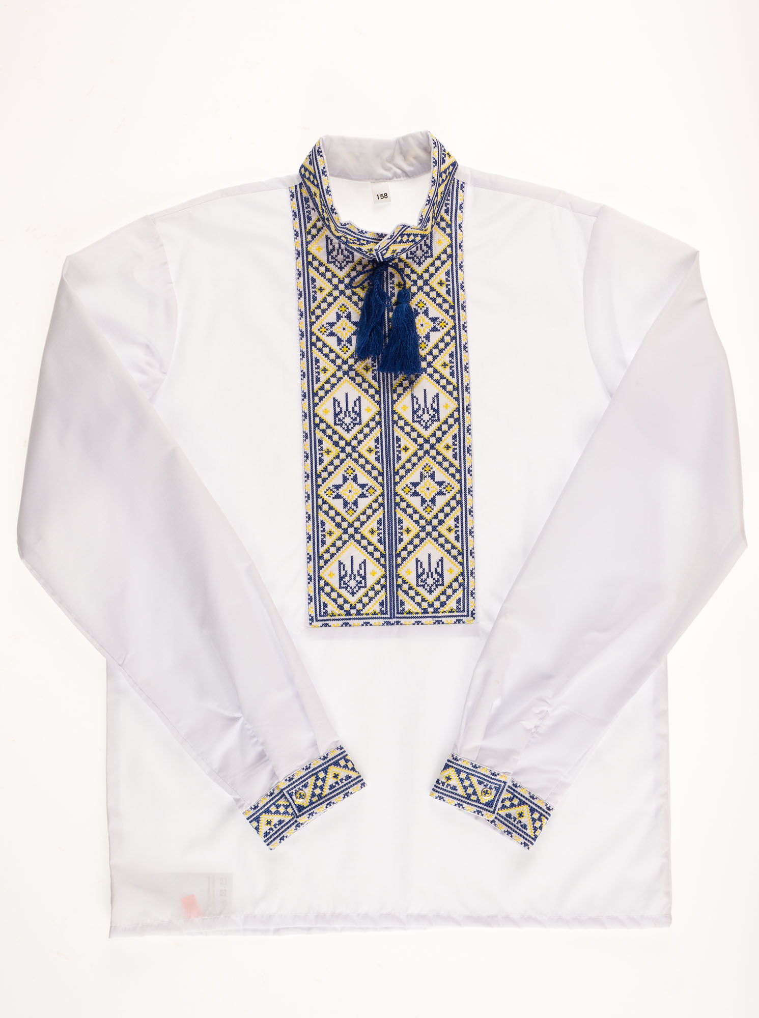 Вышиванка-сорочка для мальчика Украина Тризуб синяя 2325 - цена