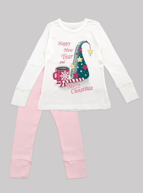 Пижама для девочки Фламинго Merry Christmas молочная 330-1006 - цена