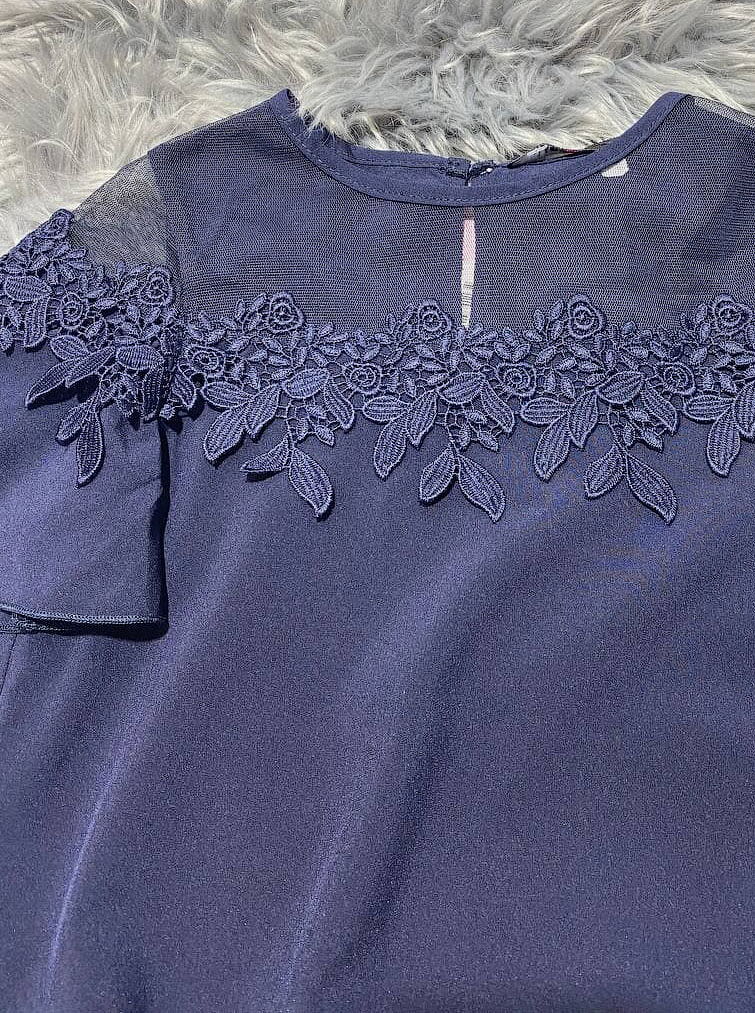 Блузка для девочки Mevis синяя 3630-03 - размеры