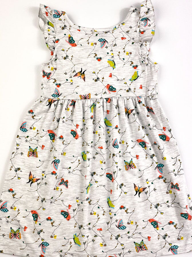 Летнее платье для девочки PATY KIDS Бабочки серое 51326 - фотография