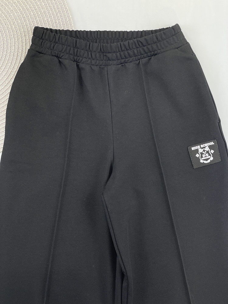 Брючки палаццо для девочки Mevis черные 4987-01 - фото