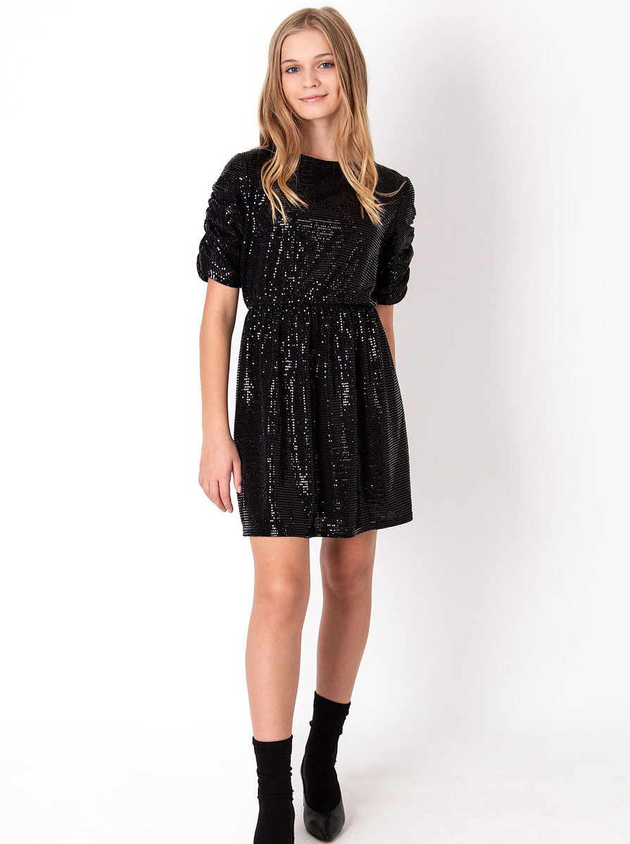 Нарядное платье для девочки Mevis черное 4047-03 - фотография