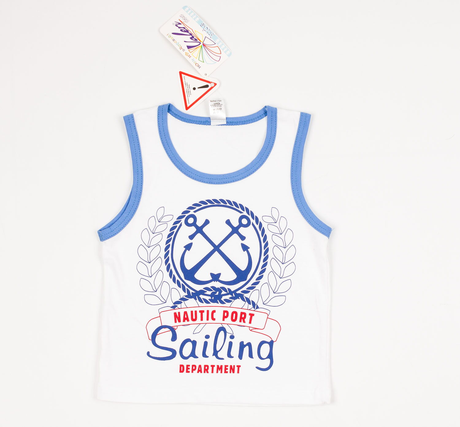 Комплект для мальчика (майка+шорты) Valeri tex Якорь белый - купить