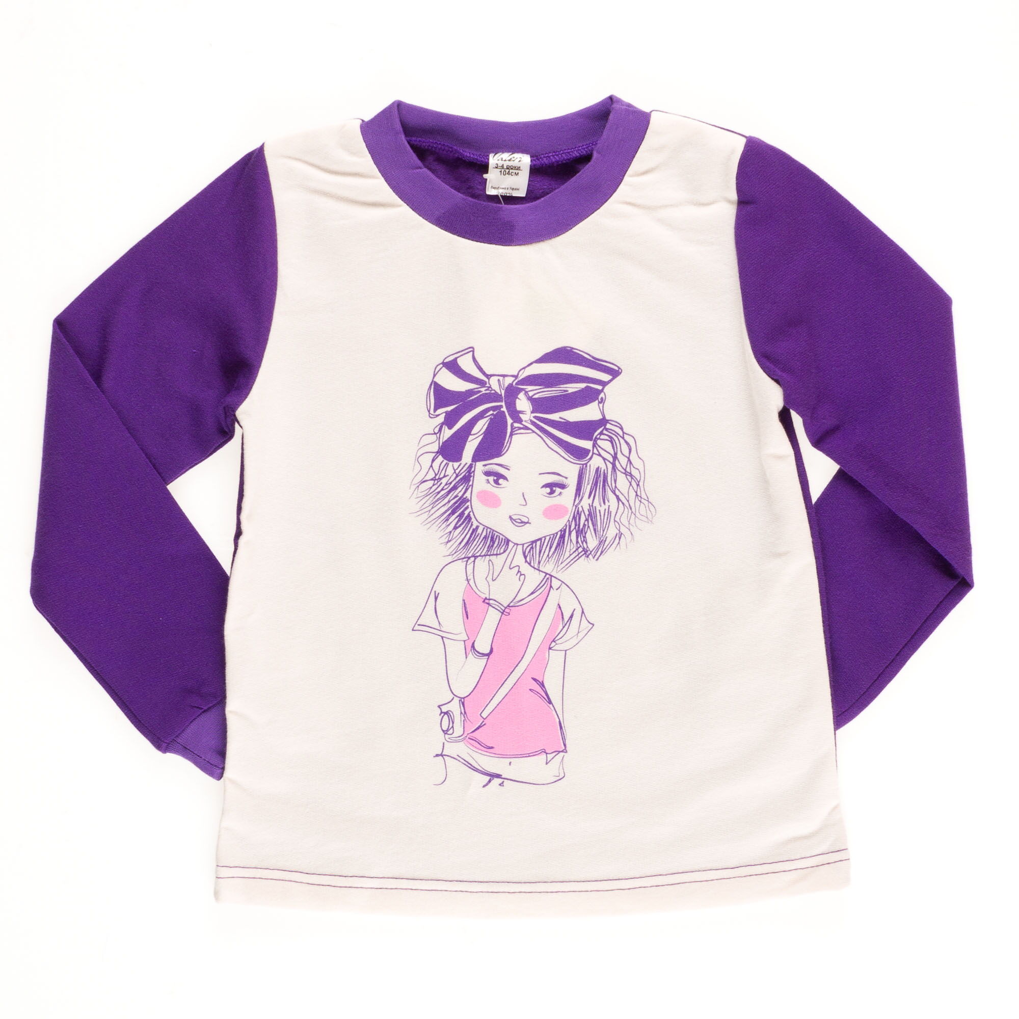 Пижама утепленная для девочки Valeri tex фиолетовая 1623-55-155 - фото
