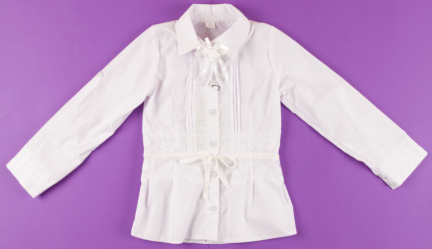 Блузка школьная для девочки VVL белая 01550 - цена
