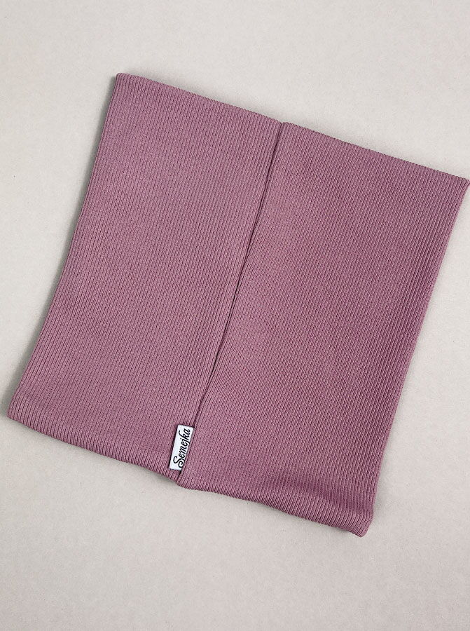 Комплект шапка и хомут для девочки Semejka Кейт темно-лиловый 9318 - фотография