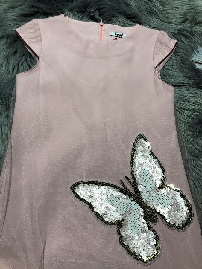 Нарядное платье для девочки Mevis розовое 2937-02 - фотография
