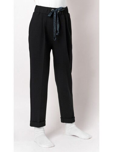 Трикотажные брюки для девочки Mevis синие 3308-01 - цена