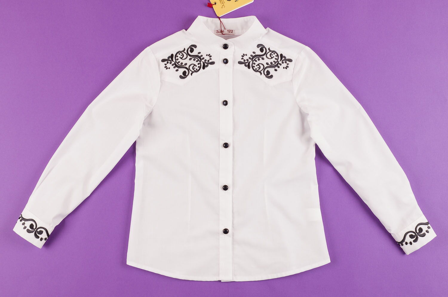 Блузка школьная с вышивкой SUZIE Мария белая СЧ-11713 - размеры