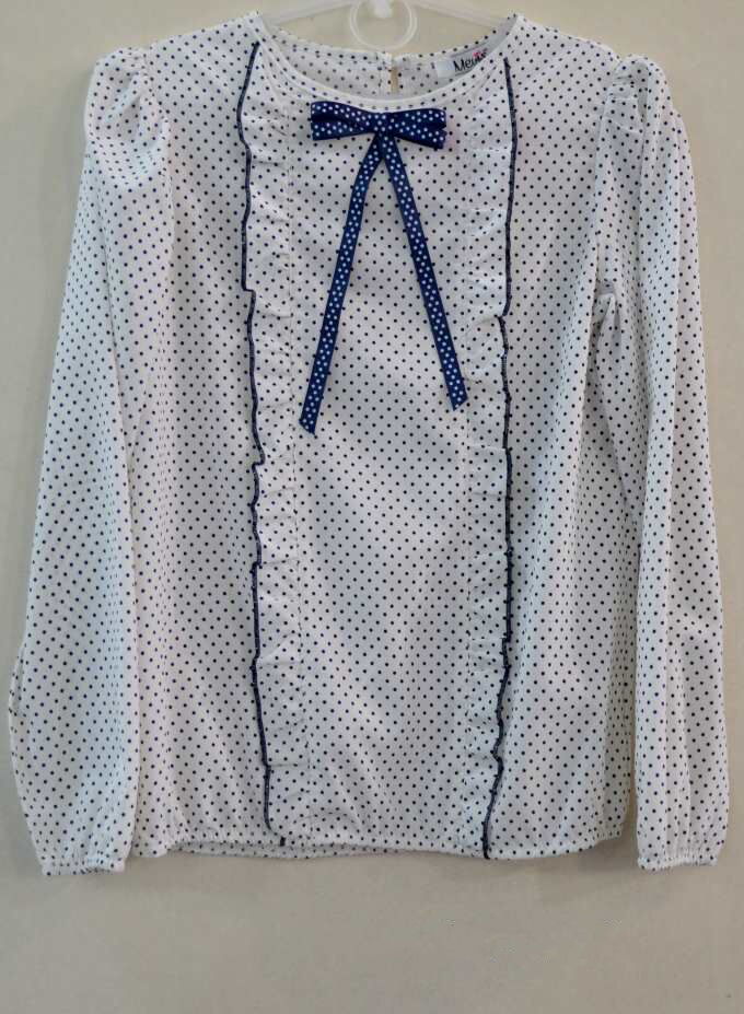 Блузка для девочки Mevis белая 2189-01 - цена