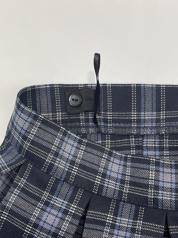 Юбка для девочки Mevis Клетка синяя 3843-02 - фотография