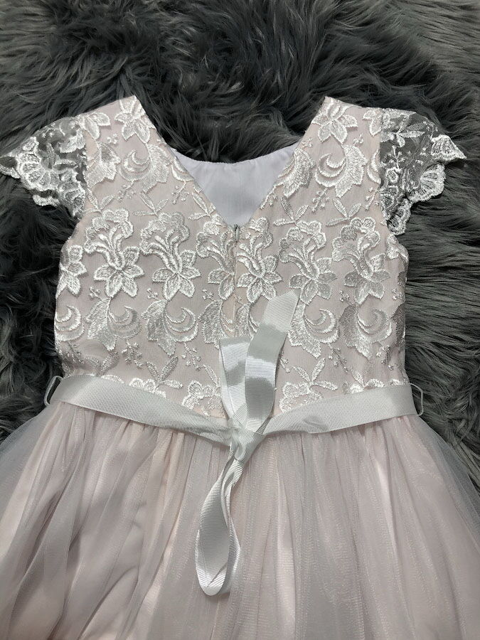 Нарядное платье для девочки Mevis пудра 3320-01 - размеры