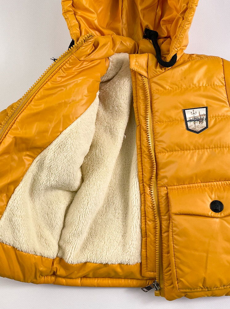 Куртка зимняя для мальчика Одягайко горчичная 20250 - Украина