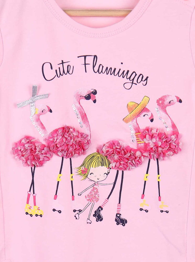 Комплект футболка и бриджи для девочки Breeze Cute Flamingos розовый 13490 - купить