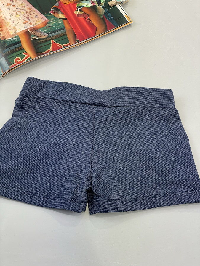 Трикотажные шорты для девочки Фламинго синий джинс 950-416 - размеры