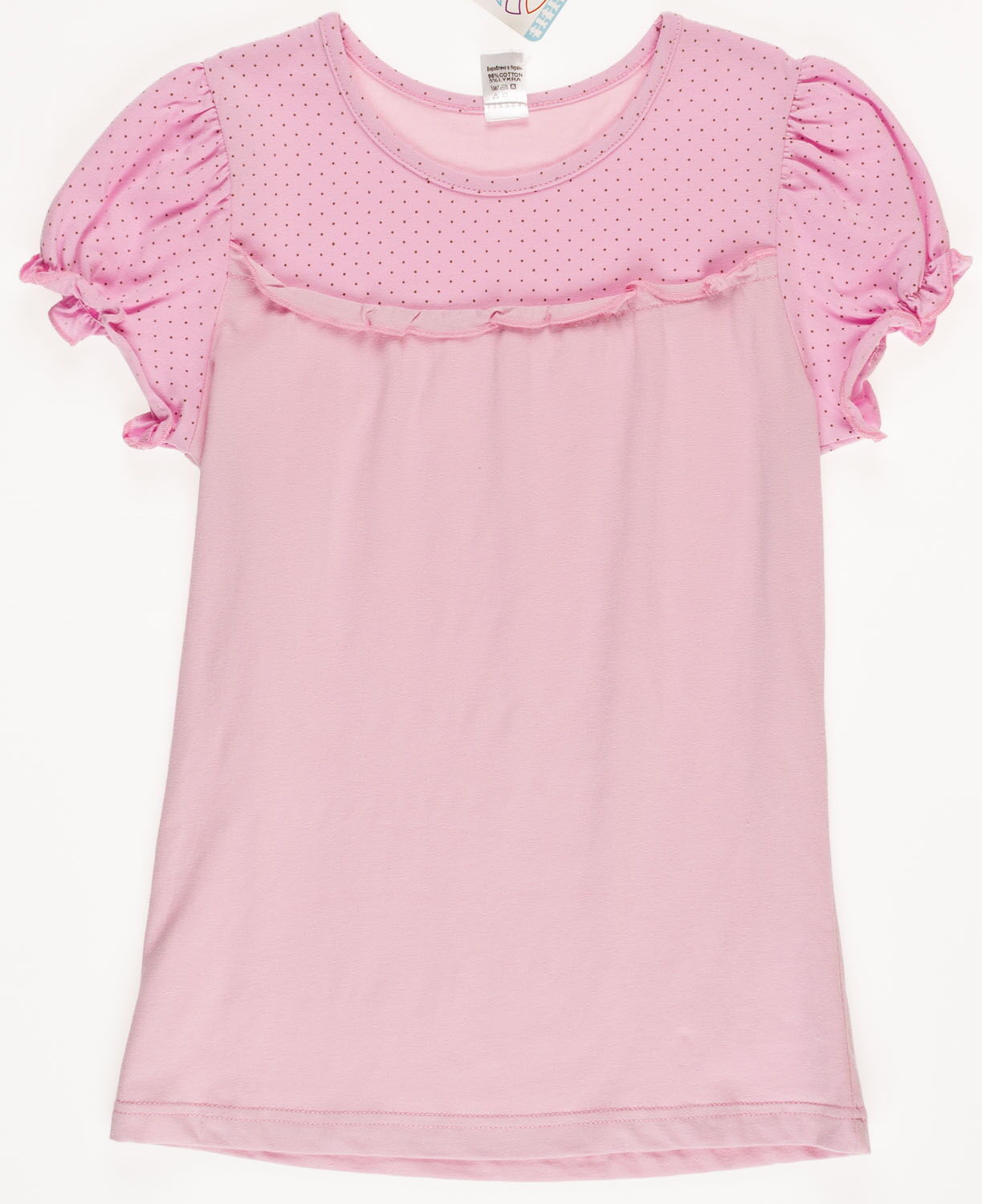 Блузка трикотажная с коротким рукавом Valeri tex розовая 1712-99-042 - цена