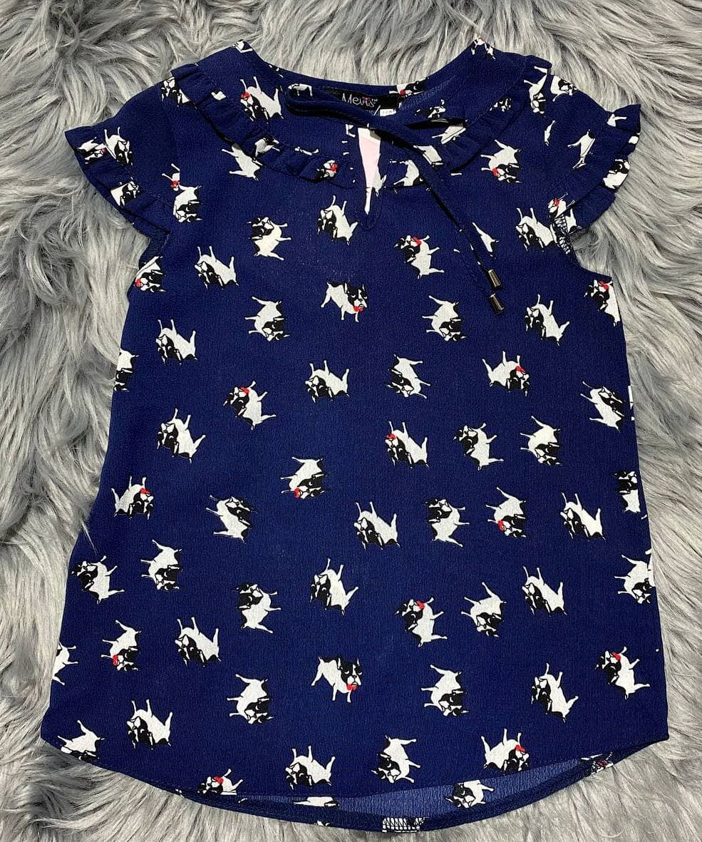 Блузка для девочки Mevis синяя 3846-03 - размеры