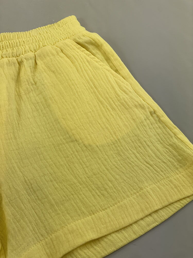Костюм рубашка и шорты муслин Mevis желтый 4819-05 - фотография
