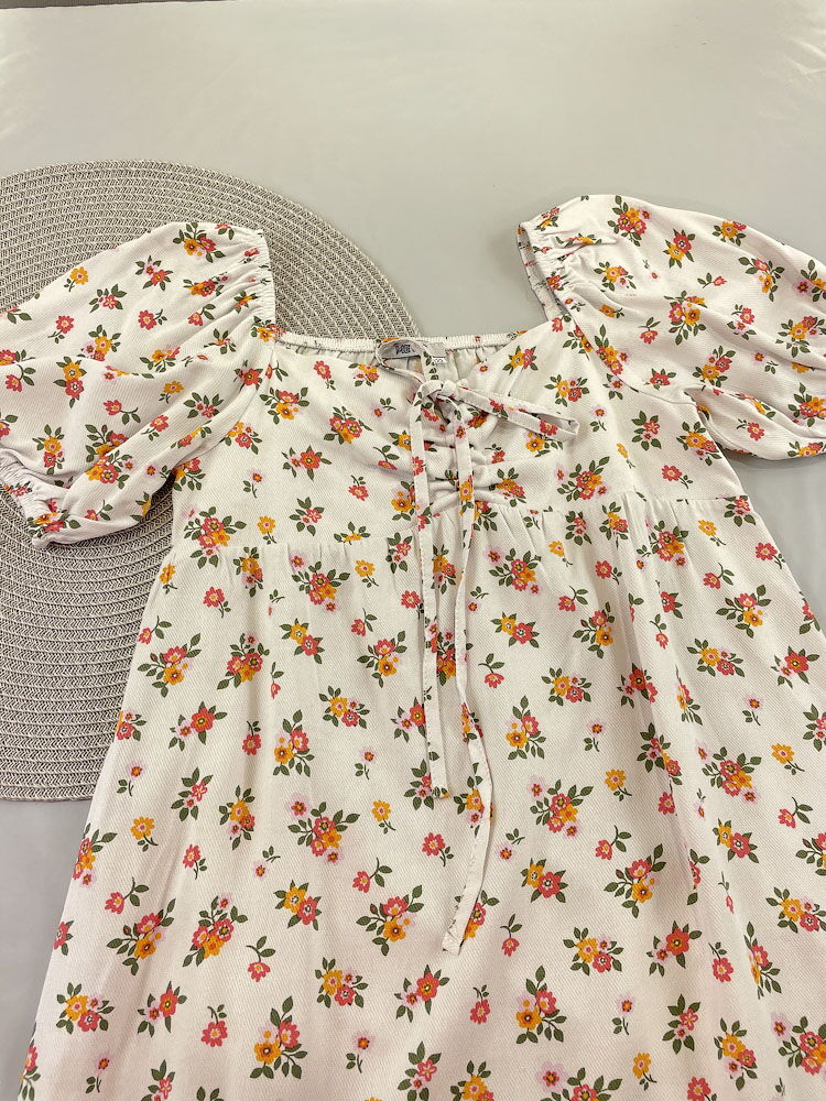 Летнее платье для девочки Mevis Цветочки белое 4905-04 - купить