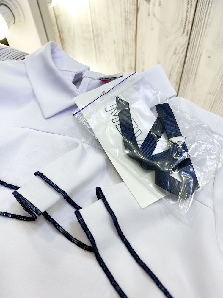 Блузка для девочки Mevis белая 4116-01 - фото
