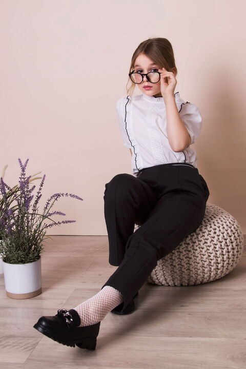 Блузка для девочки Mevis молочная 4921-01 - фото