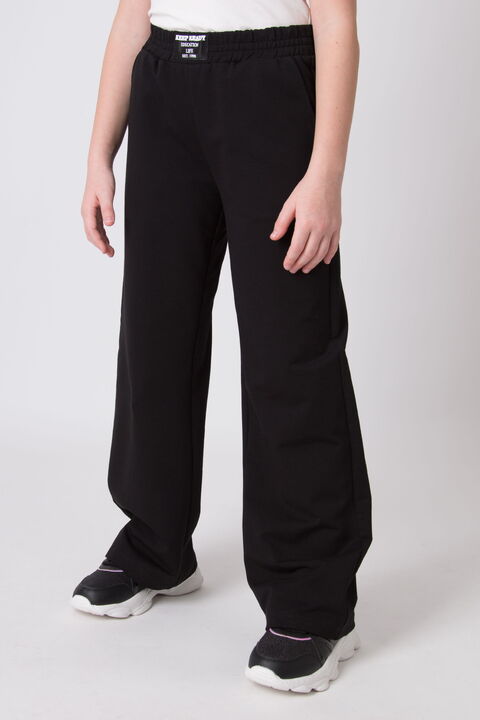 Брючки палаццо для девочки Mevis черные 4982-01 - цена