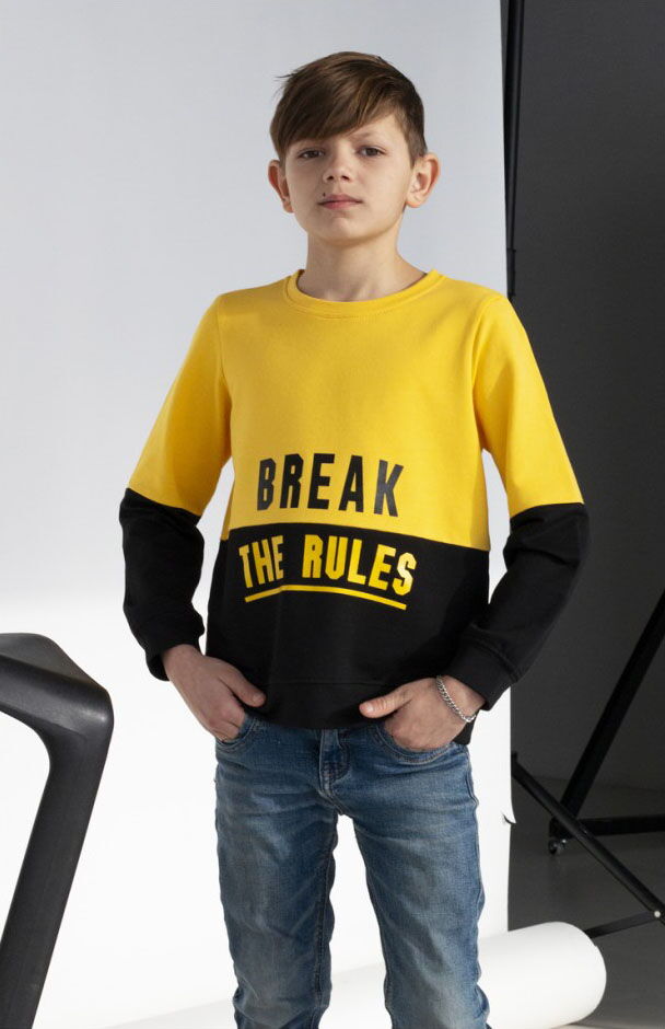 Свитшот для мальчика Kruton Break The Rules желтый 1003 - цена