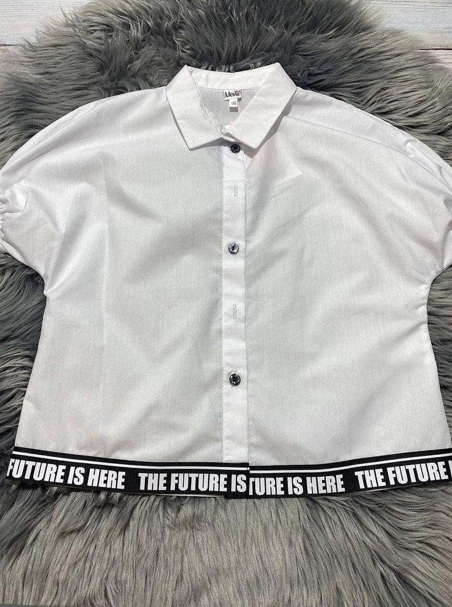 Блузка для девочки Mevis белая 3836-01 - размеры