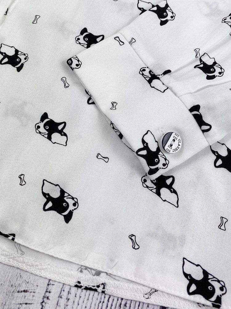 Блузка для девочки Mevis Собачки белая 4412-03 - размеры