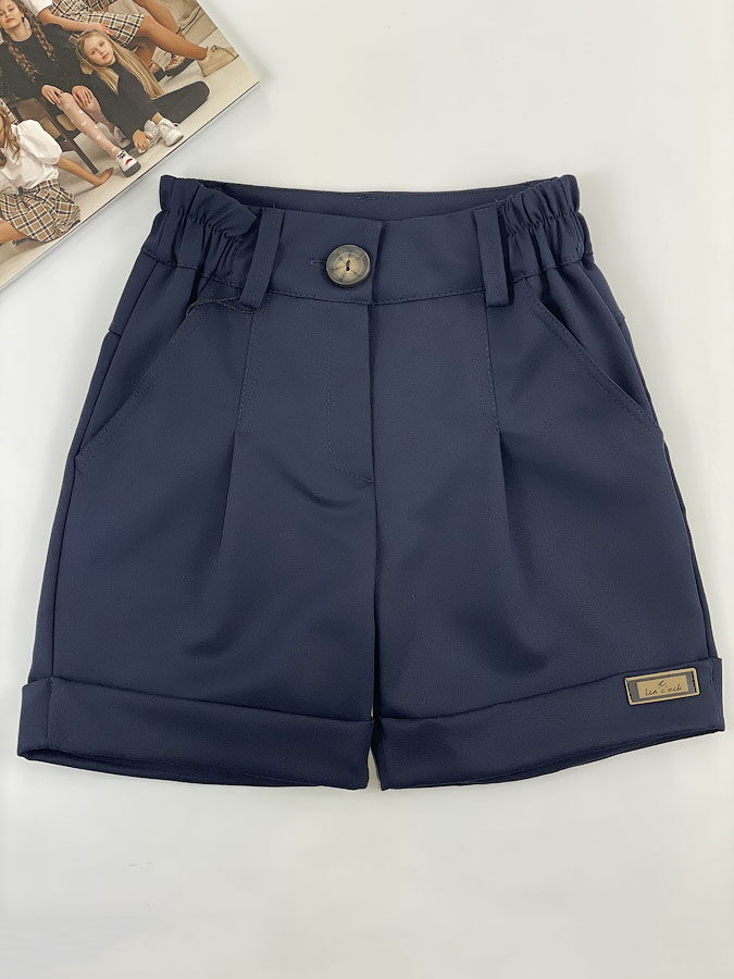 Школьные шорты для девочки MakRus темно-синие 106 - цена
