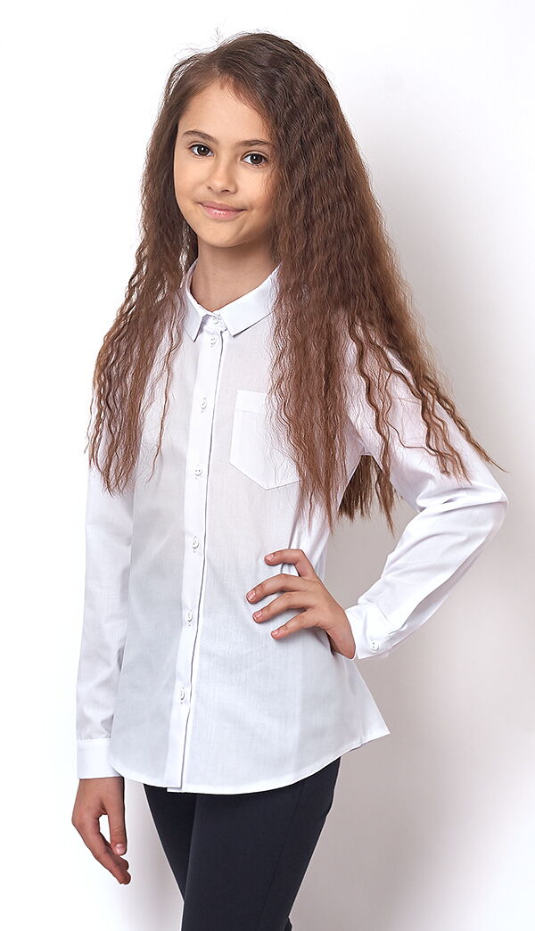 Блузка для девочки Mevis белая 2405-01 - цена