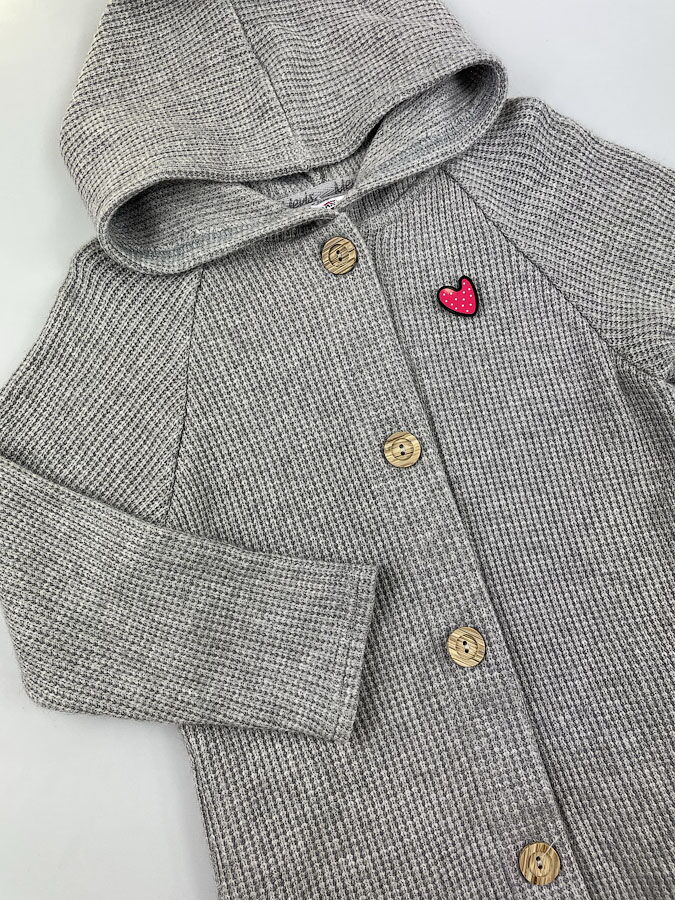 Кардиган для девочки Mevis серый 3441-02 - фото