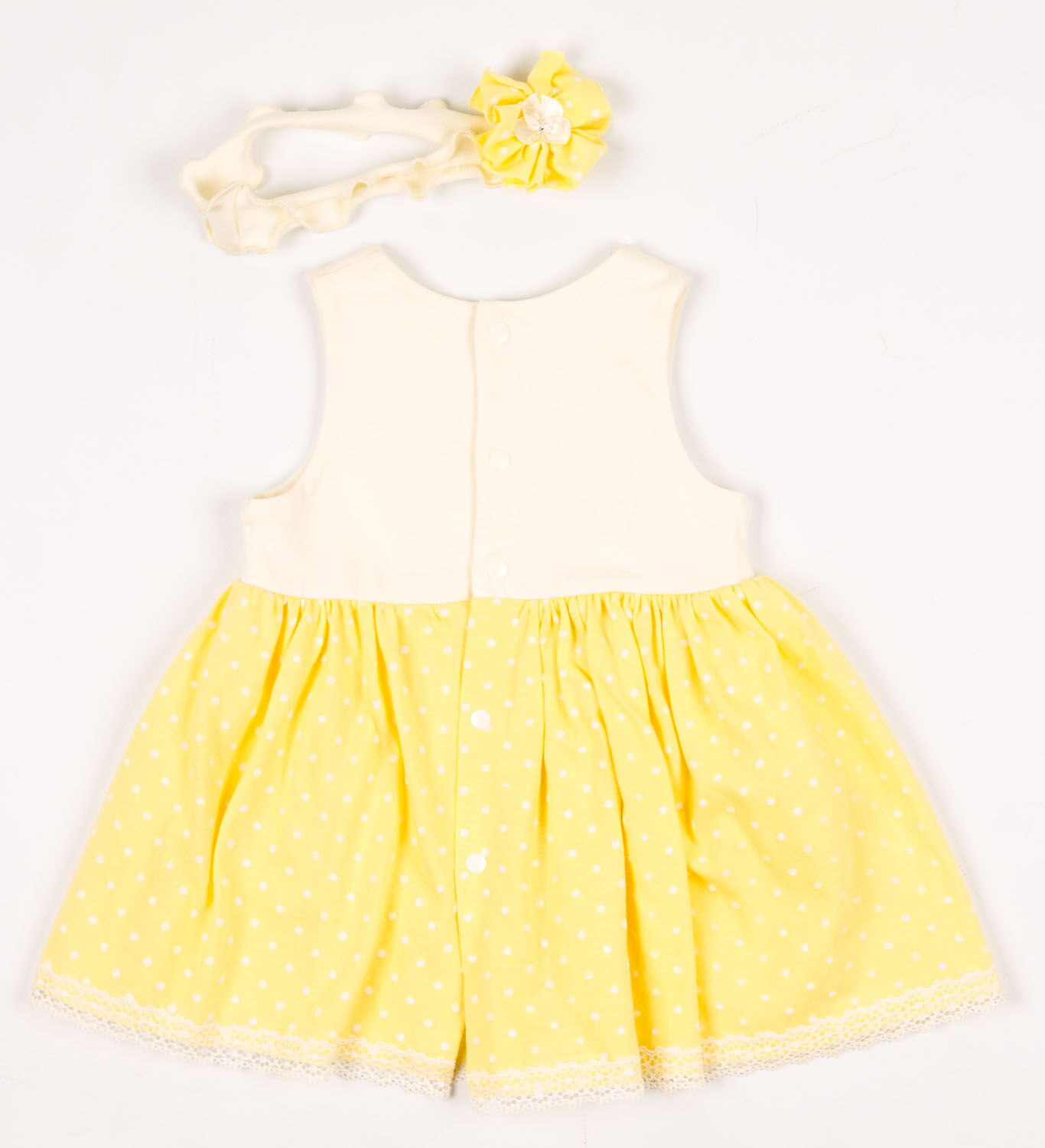 Платье+повязка для девочки HappyTOT Букетик желтое 721 - фото