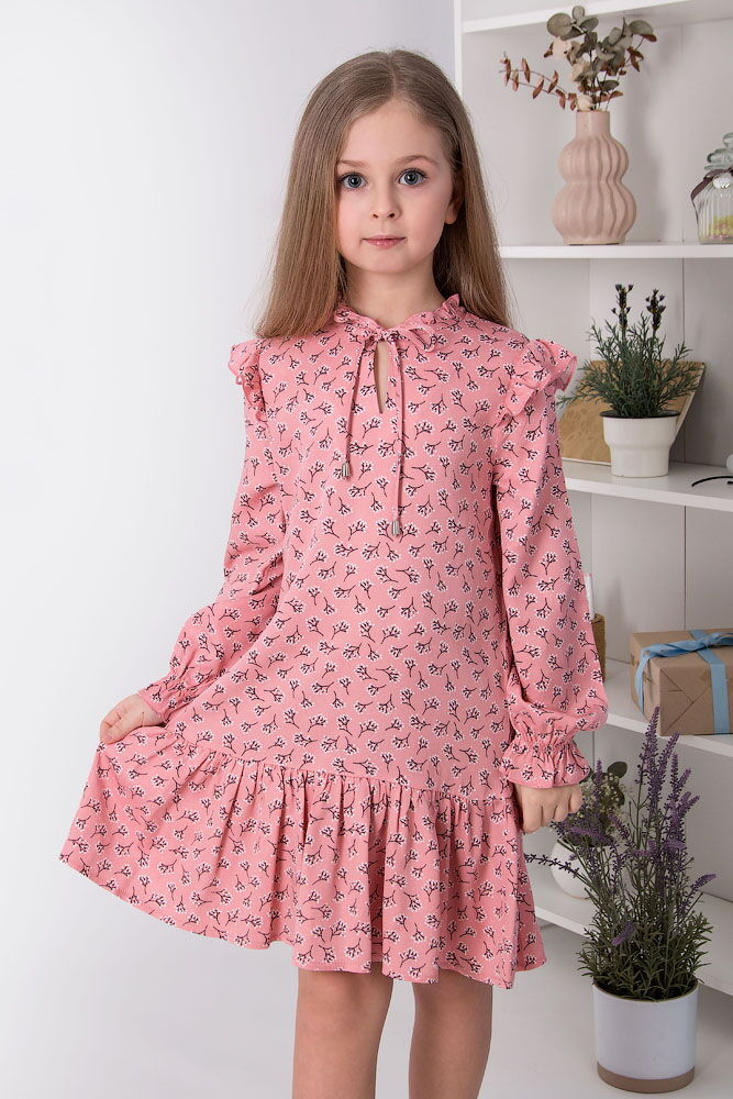 Платье для девочки Mevis Цветочки розовое 4968-04 - цена