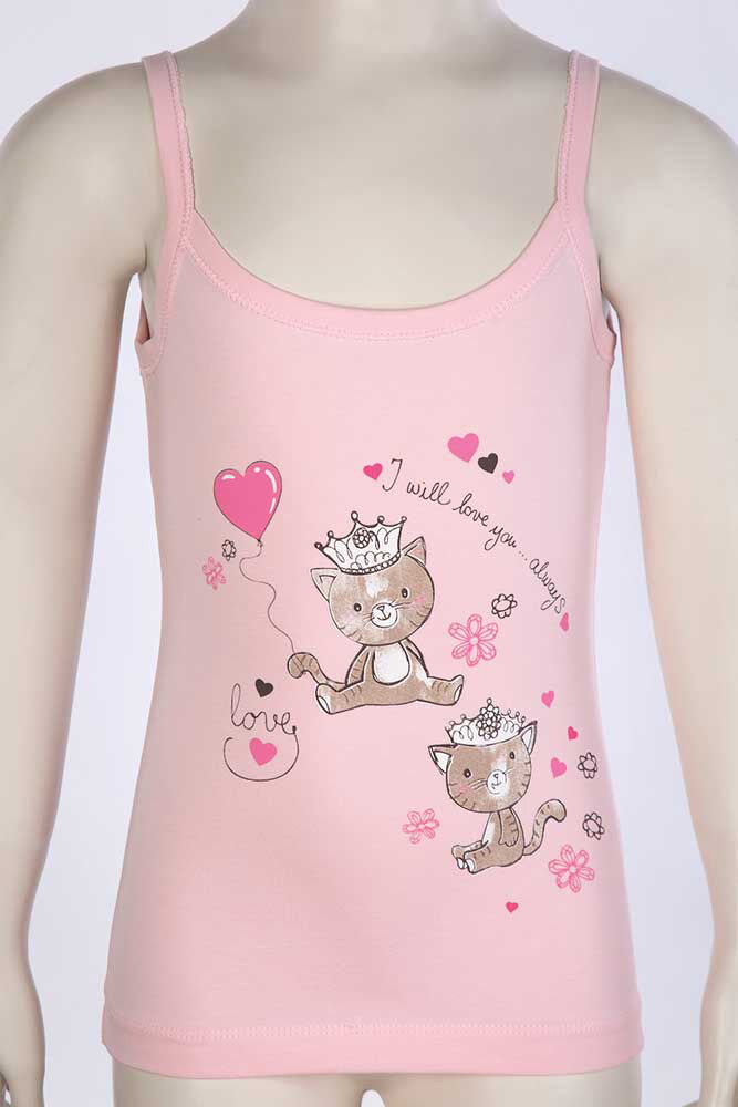 Майка на тонких бретелях для девочки BAYKAR розовая 4564 - цена