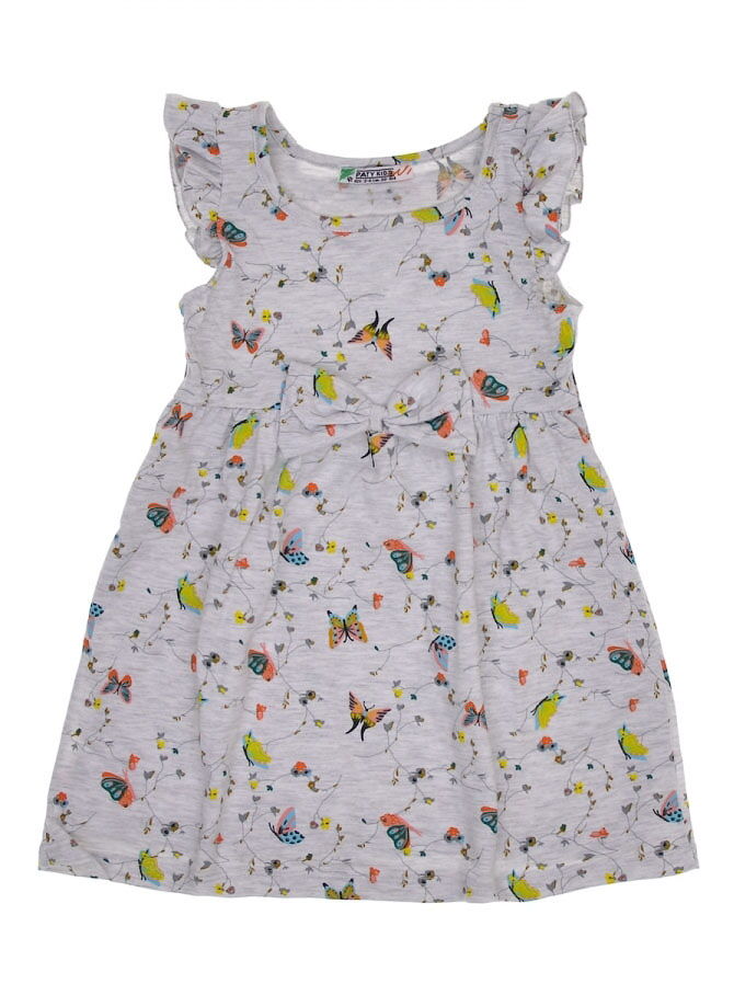 Летнее платье для девочки PATY KIDS Бабочки серое 51326 - фото