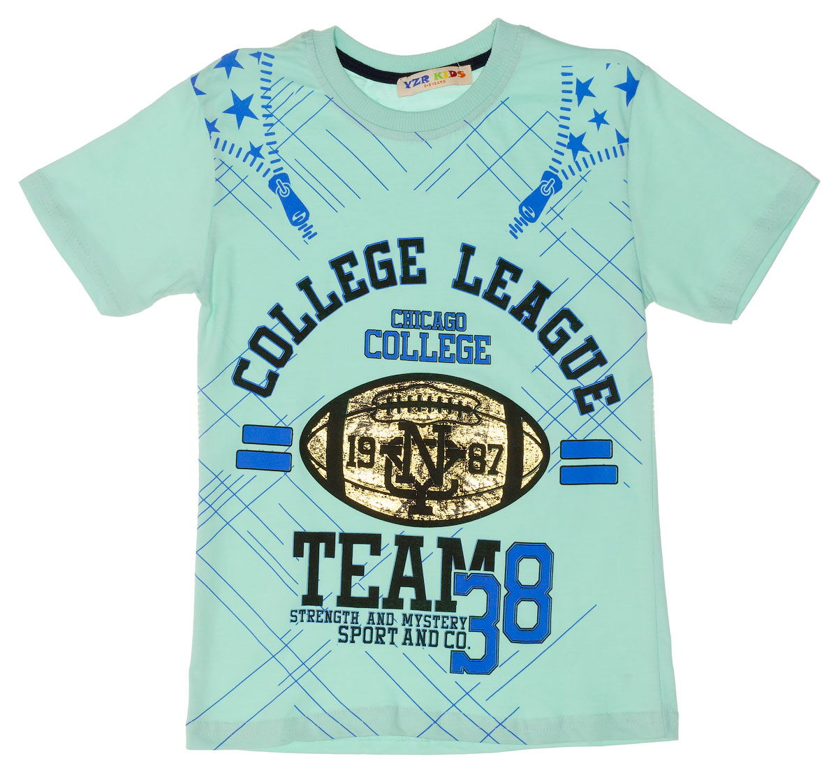 Футболка для мальчика TEAM 38 мята - фото